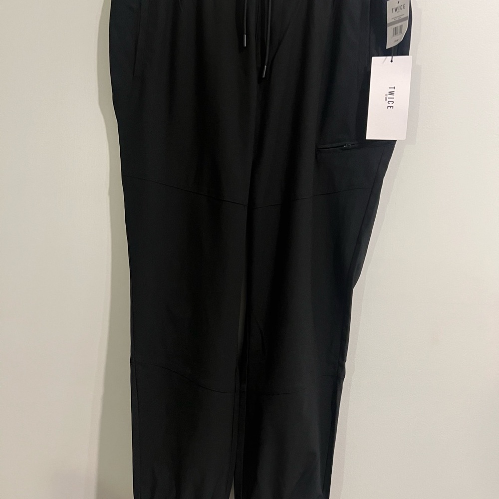 Twice Black Performance Joggers with Drawcord